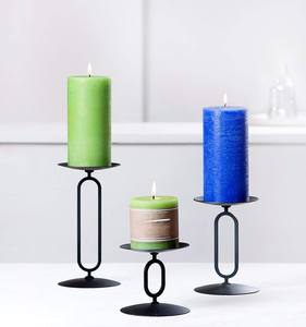 Candelabros de Hierro Negro de Estilo Nórdico Minimalista, Decoración Romántica para Mesa de Comedor, Adornos para Crear Ambiente - Product Image 1
