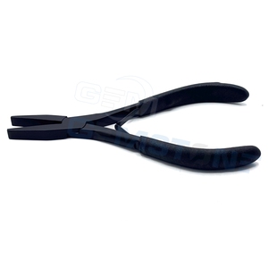 Professional GEMSTONE ENTERPRISES Hair Extension Flat <b>Nose</b> Plier Black Stainless Steel Durable Reusable Custom Logo Salon Use - Product Image 3