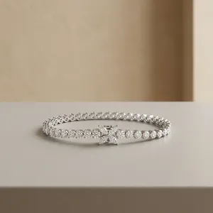 Bracelet tennis en or 14 carats avec émeraudes et diamants de laboratoire, plaqué or, style hip-hop, certifié IGI, classique, tendance, personnalisé, luxueux - Product Image 2