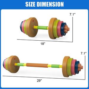 Haltères et barres d'haltères pour enfants, jouet réglable en plastique avec poignée en mousse, remplissable de sable/eau, jouet d'entraînement pour développer les capacités motrices - Product Image 6