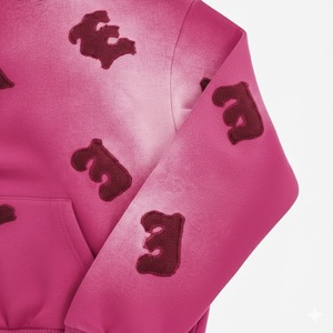 Sweat à capuche lourd pour homme OEM, vente en gros, broderie appliquée, coupe ample personnalisée - Product Image 6