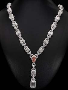 Collar de Cadena con Eslabones de Diamantes Moissanite VVS, Chapado en Oro Blanco sobre Plata de Ley S925, Estilo Hip Hop, con Certificado GRA, para Regalo - Product Image 1