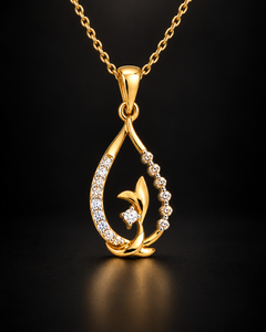 Pendentif Cœur en Or Massif 14K Laxmi avec Diamant Blanc Naturel Taille Brillant, Bijou de Mariée, Cadeau d'Anniversaire de Mariage HRD - Product Image 3