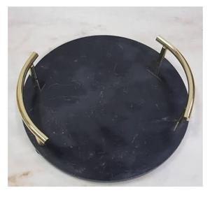 Bandeja de Servir de Mármol Blanco de Lujo, Forma Redonda, Ecológica, de Alta Calidad, Vajilla para el Hogar, Bodas, Fiestas, Moderna y Lujosa - Product Image 5