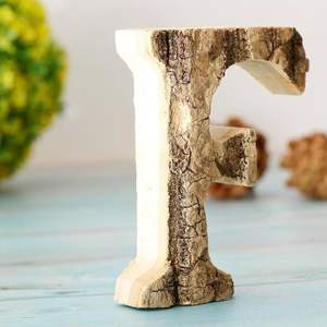 Letras del alfabeto de madera natural para decoración educativa y estilo ecológico para guardería - Product Image 3