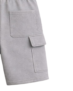 กางเกงขาสั้นคาร์โก้สีเทาอ่อนสำหรับผู้ชาย เอวยางยืด มีเชือกผูก สไตล์ลำลอง สตรีทแวร์ กระเป๋าหลายช่อง กางเกงขาสั้นฤดูร้อน รับทำโลโก้ตามสั่ง ผู้ผลิต OEM - Product Image 6