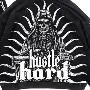 Sweat-shirts à capuche oversize décontractés en coton French Terry avec logo personnalisé, lavage à l'acide, impression graphique, sweat-shirts à capuche gonflés - Product Image 5