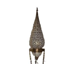 Moroccan table lamp handmade <b>brass</b> filigree desk light oriental gold floor <b>lantern</b> teardrop hollow design nightstand mood light - Product Image 1