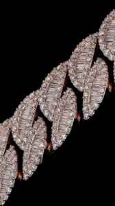 Collar de cadena cubana de plata de ley 925 con moissanita de corte redondo y baguette, estilo hip hop, regalo para amigos - Product Image 5