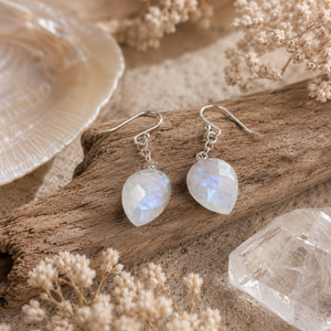 Pendientes de Plata de Ley 925 con Piedra Lunar Arcoíris en Forma de Pera, 17 mm x 13 mm, Regalo para Esposa - Product Image 3