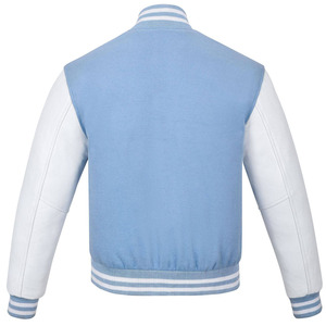 แจ็คเก็ตเบสบอลแบบ Varsity สีน้ำตาลขาวสั่งทำพิเศษสำหรับผู้ชายและผู้หญิง กันน้ำ กันลม เป็นมิตรกับสิ่งแวดล้อม ขายส่ง พร้อมสกรีนโลโก้ตามสั่ง - Product Image 3