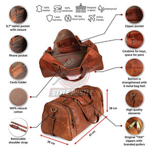 Bolsas de Viaje de Cuero Duraderas, Ligeras y Transpirables, Estilo Único, Venta al Por Mayor, Para Unisex - Product Image 4