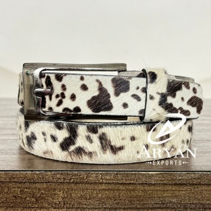 Latest Design Handmade Genuine Cowhide Leather <b>Belt</b> Hair on Hide Western Style <b>Belt</b> for Men & Women Fashionable Premium Quality - Product Image 1