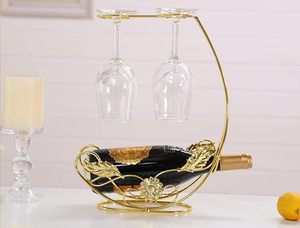 Porte-vin antique en laiton avec 4 porte-verres et rangement pour bouteilles pour la décoration de la maison - Product Image 2