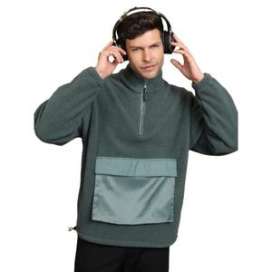 Sweat-shirts d'hiver en polaire sherpa de haute qualité, nouveau style, demi-zip - Service OEM, coupe ample, poids lourd - Product Image 1