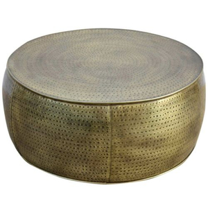 Handmade Aluminium Hammered Coffee <b>Table</b> Antique Brass Finish <b>Round</b> Drum Side <b>Table</b> for Modern Living Room Villa Furniture - Product Image 4