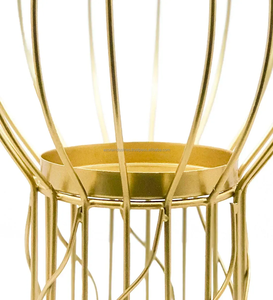 Bougeoir et support en fil de fer Design moderne en couleur or pour la décoration de bureau et de maison - Product Image 2