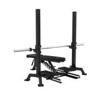 Máquina de remo y press de banca inteligente QLI QMP450, plegable, comercial, de seguridad, para gimnasio y fitness, con placas de peso ajustables y duraderas.