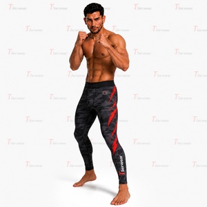 กางเกงเลกกิ้ง MMA พรีเมียม 220 GSM โพลีเอสเตอร์ สแปนเด็กซ์ ยืดหยุ่นสูง ระบายอากาศได้ดี สำหรับฝึกซ้อม ฟิตเนส แห้งเร็ว รับผลิตตามแบบ OEM สำหรับผู้ใหญ่ - Product Image 4