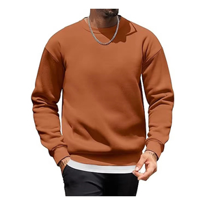 Sudadera de hombre con cuello redondo, manga corta, oversize, 100% algodón, forro polar, doble cremallera, estilo urbano para invierno. - Product Image 3