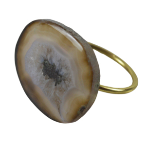 Anneau de serviette en laiton et agate, design classique fait main, personnalisable, porte-serviettes de luxe pour accessoires de table de fête - Product Image 6