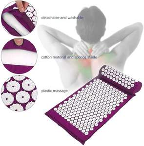 2026 Juego de colchoneta y almohada de acupresión con núcleo de espuma viscoelástica, colchoneta de yoga morada con bolsa de transporte para alivio y terapia de puntos gatillo - Product Image 2