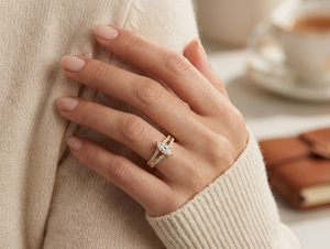 Luxury Lab Grown Diamond <b>Ring</b> <b>Gold</b> East-West Bezel Set Oval Cut Engagement <b>Rings</b> for Women Wholesale Jewelry Factory Price - Product Image 2