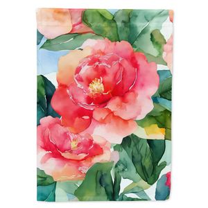 Camélia aquarelle jardin drapeau multicolore boîte aux lettres décoratif cour bannière pour Patio oeuvre pour parterres de fleurs - Product Image 1
