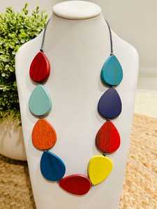 Collar Colgante Geométrico de Madera Hecho a Mano, Estilo Boho, para Mujer, Joyería Elegante para Bodas - Product Image 3
