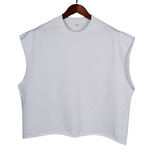Ibex vente en gros personnalisé hommes noir sans manches col rond débardeur couleur unie tricoté décontracté Fit Muscle chemises pour hommes - Product Image 4