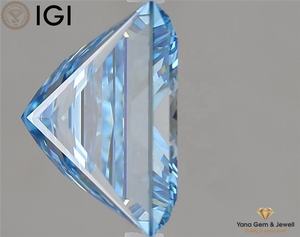 เพชร CVD ผลิตในห้องปฏิบัติการ พร้อมใบรับรอง IGI สีฟ้าสดใส ระดับความสะอาด VS2 ทรงเจ้าหญิง น้ำหนัก 3.00 กะรัต พร้อมสำหรับใส่แหวน - Product Image 3