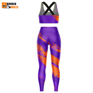 Conjunto de Yoga para Mujer al por Mayor con Logotipo Personalizado, 2 Piezas, Ropa Deportiva, Tallas Grandes, Impermeable, Transpirable, Ligero, Leggings Sublimados - Product Image 5
