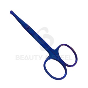 Ciseaux de manucure bleu métallisé de qualité supérieure avec des pointes droites extra-affûtées et des poignées ergonomiques pour les soins en salon - Product Image 3