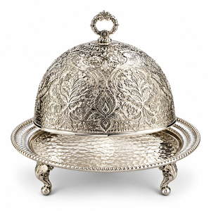 Plateau de service en acier inoxydable de luxe moderne à trois niveaux, dôme à chocolat argenté pour restaurants et événements - Tailles et couleurs personnalisées - Product Image 5