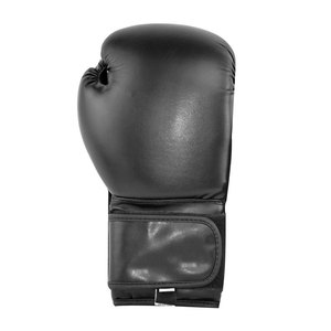 Gants de boxe en cuir noir avec fermeture velcro pour les poignets, pour l'entraînement des adultes - Product Image 4