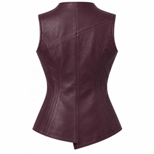 Women's Fashion & Designer Leather <b>Vests</b> | <b>Grey</b> Black Burgundy Brown Cognac | OEM ODM Manufacturer | Premium Design Quality | - Product Image 2