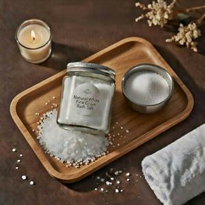 Sel de Bain Naturel Blanc à Grains Fins de l'Himalaya, Minéral Sculpté pour Spa, Thérapie Relaxante, Bain Corporel, Cristal Moderne Doux - Product Image 5