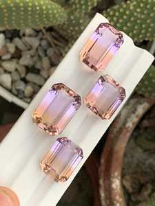 Pierre précieuse naturelle d'amétrine, quartz purifié, cristal violet et jaune pour la fabrication de bijoux, bagues et pendentifs - Product Image 4
