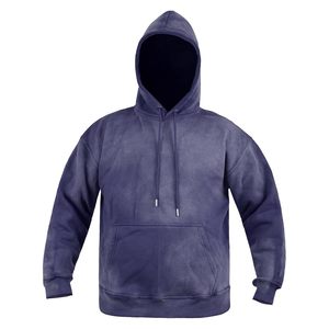 Sweat-shirt à capuche bleu marine pour homme, coupe classique, en molleton de coton, pull décontracté avec poche avant, impression numérique hiver, respirant - Product Image 1