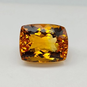 Citrine jaune naturelle taille coussin 17 carats, pierres précieuses facettées taille coussin avec tailles calibrées et sans défauts pour le bricolage - Product Image 1