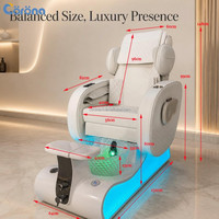 Chaise de pédicure spa professionnelle de luxe pour salon de manucure avec bol à pédicure en verre