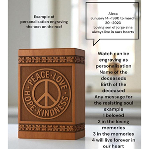 Handmade Rosewood Cremation Urn: Engraved Floral Memorial Keepsake Memorial Keepsake by AYAANS - Product Image 6
