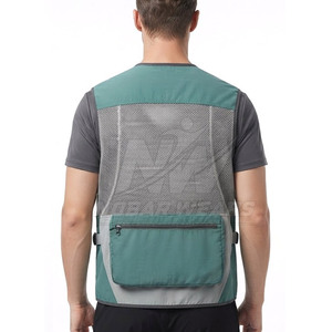 Gilet de pêche pour hommes, léger, avec empiècements en maille, multi-poches, vêtements de pêche en plein air, design ajustable, fournisseur en gros - Product Image 6