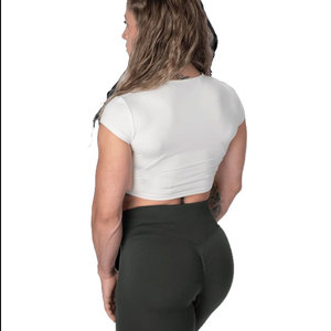 Camiseta Deportiva Corta para Mujer, Ajustada, Lisa, Ecológica, Ligera, 190 g/m², para Gimnasio, OEM - Product Image 2