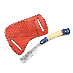 Cuchillo de Bolsillo de Acero de Damasco Hecho a Mano de Alta Calidad con Funda de Cuero, Regalo Perfecto para Camping, para Padres, Compatible con OEM y ODM - Product Image 1