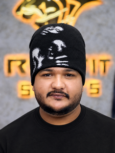 Black Character Pattern Beanie Knitted Hat for Men Casual <b>Winter</b> <b>Cap</b> 56-58CM Acrylic Material - Product Image 1
