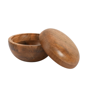 Casserole en bois classique avec poignée en bois pour des solutions de rangement et de service élégantes à vendre - Product Image 5
