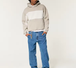 Sudadera con capucha de bloques de color para hombre – Sudadera informal estilo streetwear con bolsillo canguro - Product Image 2