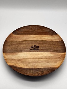 Wood Double Tier Rotating <b>Tray</b> Smooth-Spin Lazy Susan for Tabletop <b>Spice</b> Serving - Product Image 6