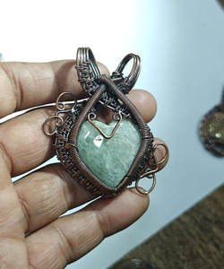 Colgante de Piedra Preciosa de Jaspe Amarillo de Estilo Lujoso, Hecho a Mano, Aleación de Metal Precioso, Chapado en Oro de 18K, para Compromiso, Boda, Aniversario, Fiesta - Product Image 2